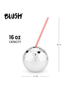 Silver Disco Ball Drink Tumbler by BlushÂ®