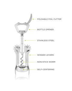 Glider Winged Corkscrew with Foil Cutter by True