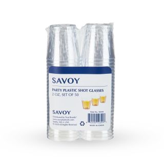 Party Plastic 2oz Shot Glasses, Set of 50 by Savoy