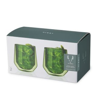 Double Walled Aurora Tumblers in green (set of 2) by Viski
