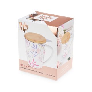 Bailey™ Botanical Bliss Ceramic Tea Mug & Infuser by Pinky Up®
