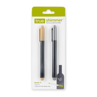 Wine Pens, Set of 2 for Bottles & Glasses by True