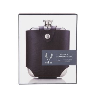 Stainless Steel Flask and Traveling Case by Viski®