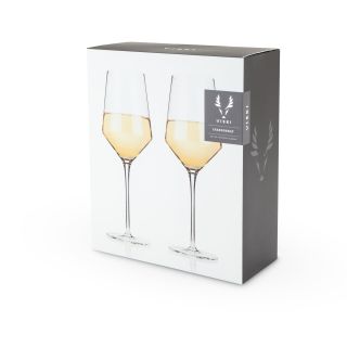 Angled Crystal Chardonnay Glasses by Viski®